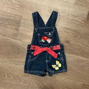 Denim Blue Infant Toddler Infant Girl Overall Shorts Size 12 Months